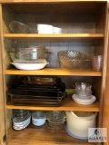 Kitchen Cabinet Lot - Assorted Glass Baking Dishes and Bowls