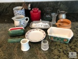 Lot of Assorted Bowls, Mini Pitchers, Butter Dish, Planters and more