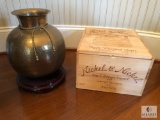 Nickel & Nickel Wood Wine Box and Brass Urn Planter