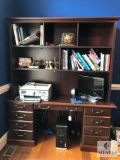 Miller Large Office Credenza - Desk with Bookshelf