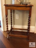 Antique Spindle Wood Leg Side Table