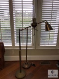 Lot of Two Vintage Brass Floor Lamps - Electric and Aladdin Brand Oil Type