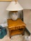 Wooden End Table and Southwestern-themed Lamp (PICKUP ONLY)