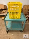 Rolling Metal Cart and Crystal Farms Plastic Basket (PICKUP ONLY)