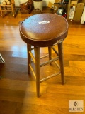 Wooden Stool with Cushioned Top (PICKUP ONLY)