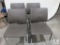 Group of Four Stackable Chairs Brown Vinyl Cushion with Chrome Legs