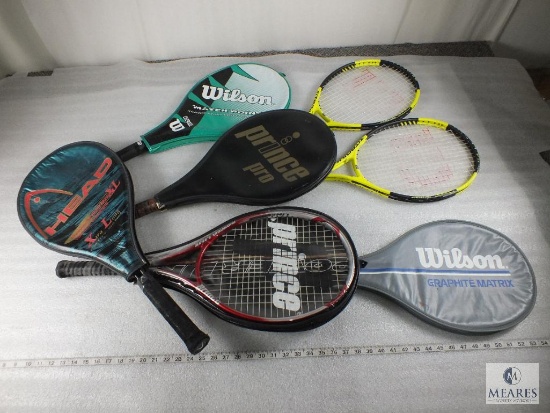 Lot of 7 Tennis Rackets - Wilson, Head & Prince
