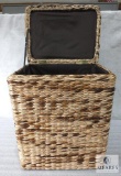 Rattan Hamper Laundry Basket with Hinged Lid