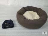 Small Dog or Cat Plush Bed and Harness