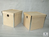 Pair of Ikea Wood Storage Boxes with Lids
