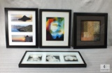 Lot of Four Black Framed Prints of Art and Photos