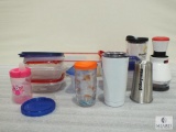 Lot of Assorted Storage Containers, Insulated Cup and Food Chopper