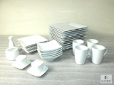 33 Piece World Market White Dinnerware - Plates, Bowls, Mugs, Espresso Cups