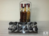 Lot Stainless Herb Containers and Holder and Oil Jars with Holder