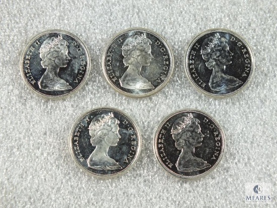 Group of (5) 1867-1967 Canadian Centennial Silver Half Dollar Coins