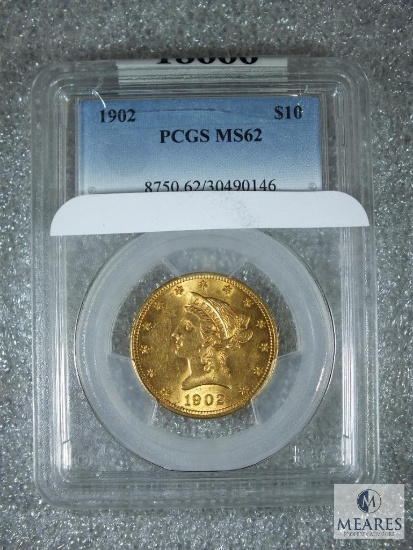 PCGS Graded 1902 US $10 Gold Eagle - MS62