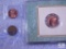 U.S. Mint Error-Off Center Lincoln Cent in Display Half, 1955-S Lincoln, 1984 BU Lincoln with the