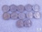 12 Jefferson Nickels - Two in 30s, Seven in 40s, Three in 50s