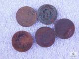 1881,1882,1887,1897,1899 Indian Head Cents