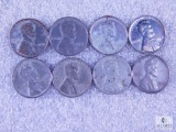 Eight WWII Steel Cents with One BU