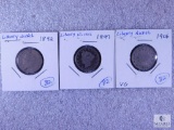 1892, 1897, 1906 Liberty Nickels