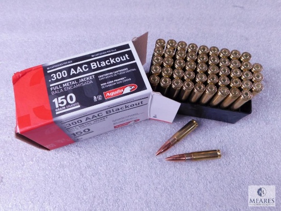 50 Rounds Aguila .300 Blackout 150 Grain FMJ