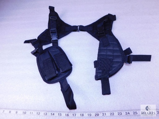 NEW Ambidextrous Tactical Shoulder Holster with Double Mag Pouch