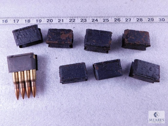 Lot of Nine Enbloc Clips with Eight Rounds of .30-06 for Garand Rifle