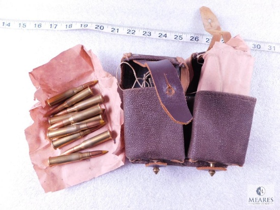 20 Rounds .303 British Ammo in Mosin Nagant Double Ammo Pouch