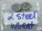 Lot of Two 1943-S World War II Steel Lincoln Wheat Cents