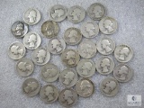 Lot of 28 Mixed Date and Mint Silver Washington Quarters
