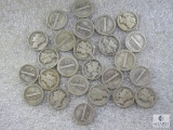 Lot of 25 Mixed Date and Mint Mercury Dimes