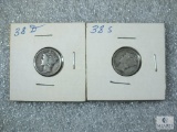 1938-D and 1938-S Mercury Dimes