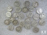 Lot of 24 Mixed Date and Mint Mercury Dimes