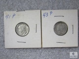 1941 and 1943 Mercury Dimes