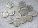 Group of 13 Mixed Buffalo Nickels