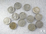 Group of 13 Mixed Buffalo Nickels