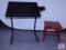 Table Mate Adjustable TV Tray & Wood Plant Stand