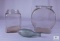 Antique Glass Lot - Large Planters Jar, 4 Qt. Jar & Bowling Pin like Bottle