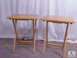 Pair of Wood Folding TV Tray Tables