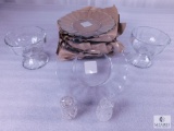 Lot of New Anchor Hocking Glass Salad Plates, Sorbet Glasses, Salt & Pepper Shakers