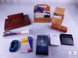 Lot of Wood Organizers and Office Supplies