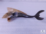 Vintage Bull Horn Carved Fish - Approximately 13