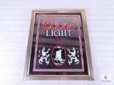 Vintage Coors Light Beer Framed Mirror Advertising 13