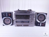 VIntage Soundesign AM/FM Stereo Receiver / Dual Cassette Record Player w/ Speakers
