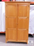 Large Oak Wardrobe Double Door Cabinet 3 Interior Drawers
