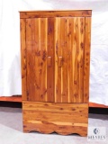 Vintage Cedar Wardrobe Double Door Cabinet