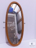 Oak Framed Oval Mirror - Wall Mount 48