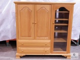 Oak Wood Entertainment Center Cabinet