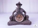 Vintage United Clock Corp Will Rogers Plaster Mantle Clock